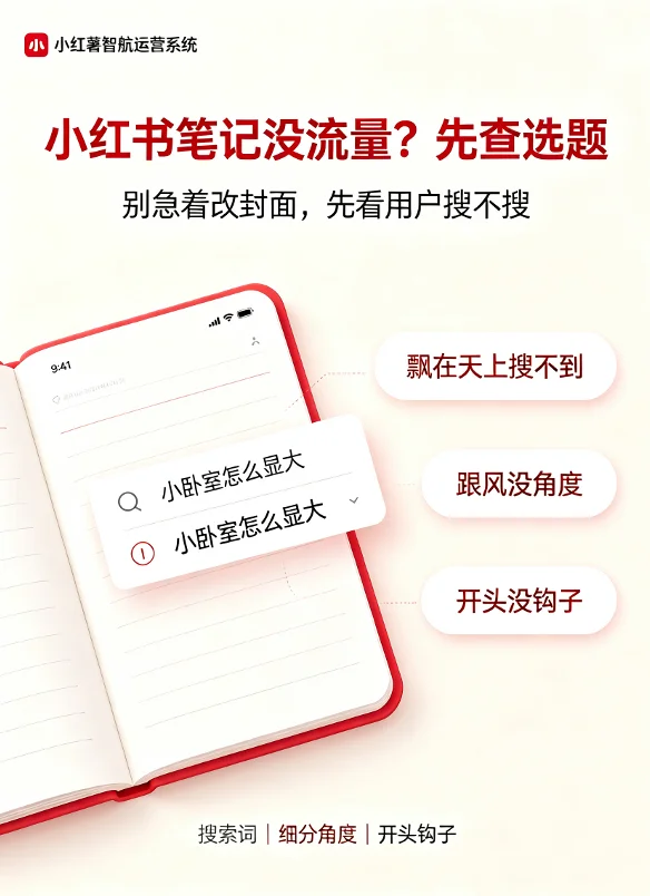 小红书笔记没流量？别急着改封面，先看看选题是不是这3个问题